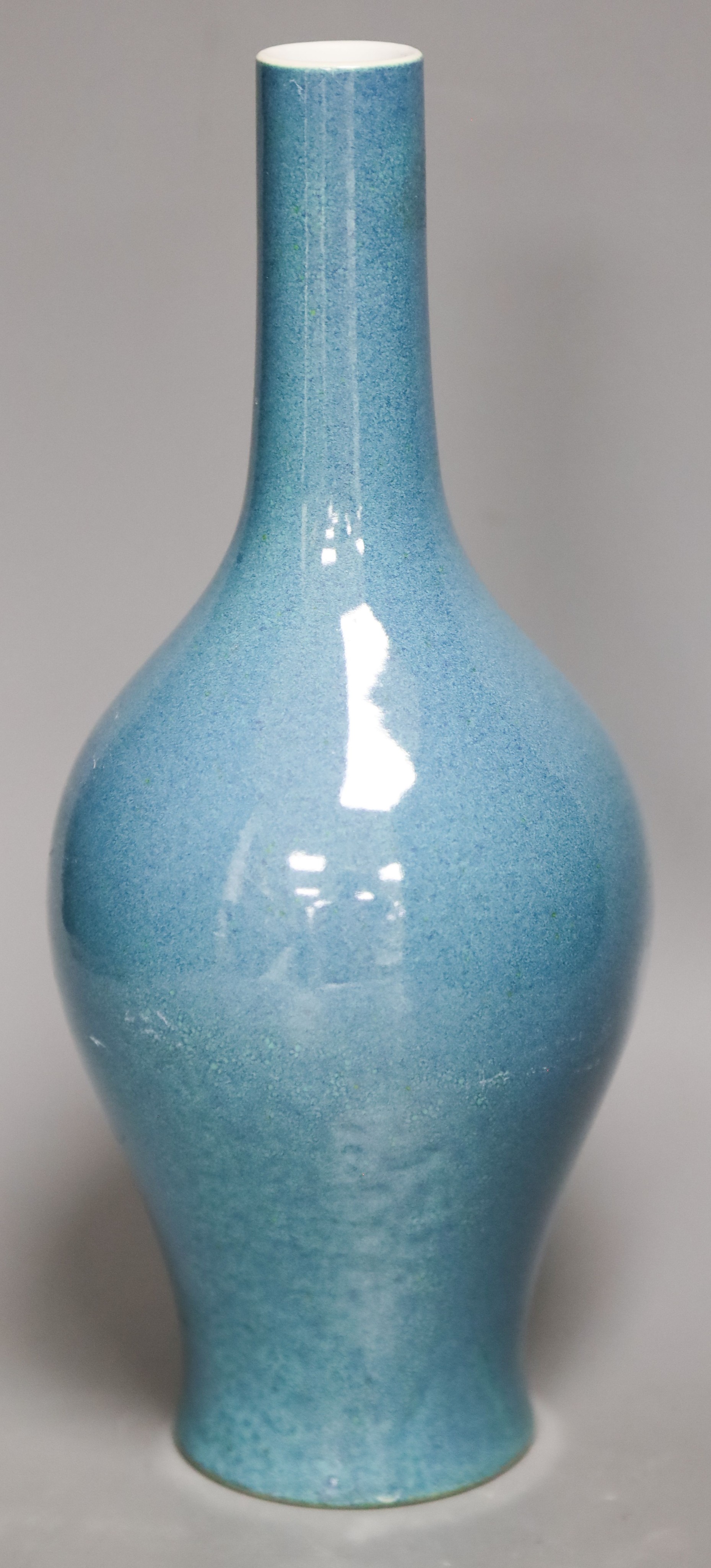 A Chinese robin’s egg glazed bottle vase, scuffing to glaze, 30cm